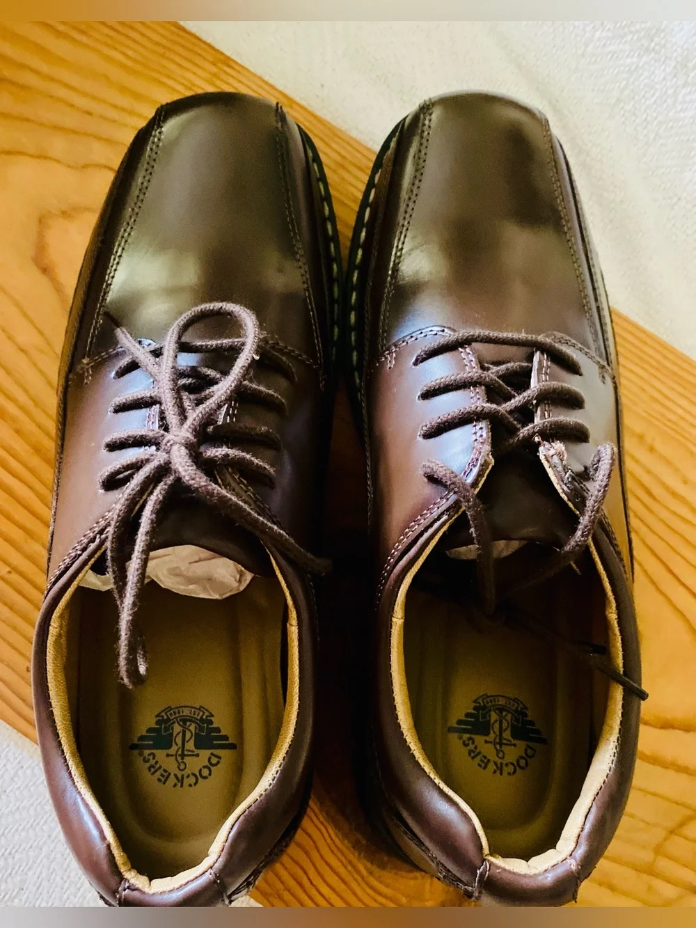 New Dockers Men’s Brown Leather Lace-Up Derbys